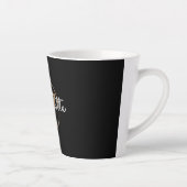 Gold Monogram Elegant Girly Script Black Milchtasse (Rechts)