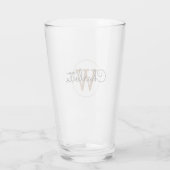 Gold Monogram Elegant Girly Script Glas (Rückseite)