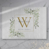 Gold Monogram Elegant Greenerenerage Foliage Schneidebrett