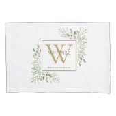 Gold Monogram Elegant Moderne Grünkissengehäuse Kissenbezug (Vorderseite)