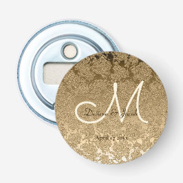 Gold Monogram Elegant Moderne Hochzeit Flaschenöffner