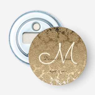 Gold Monogram Elegant Moderne Hochzeit Flaschenöffner