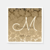 Gold Monogram Elegant Moderne Hochzeit Napkins Serviette (Vorderseite)