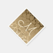 Gold Monogram Elegant Moderne Hochzeit Napkins Serviette (Ecke)