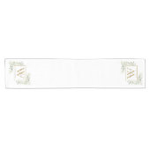 Gold Monogram Elegant Modernes Grün Kurz Kurz Kurzer Tischläufer (Horizontal)