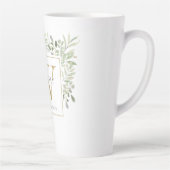 Gold Monogram Elegant Modernes Grün Latte Tasse (Rechts)