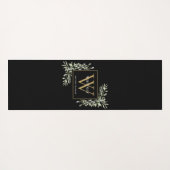 Gold Monogram Elegant Modernes Grün Schwarz-weiß Yogamatte (Rückseite (Horizontal))