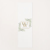 Gold Monogram Elegant Modernes Grün Schwarz-weiß Yogamatte (Vorderseite)
