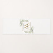 Gold Monogram Elegant Modernes Grün Schwarz-weiß Yogamatte (Vorderseite (Horizontal))