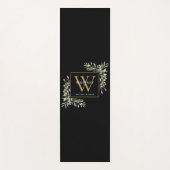 Gold Monogram Elegant Modernes Grün Schwarz Yogamatte (Vorderseite)