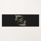 Gold Monogram Elegant Modernes Grün Schwarz Yogamatte (Vorderseite (Horizontal))
