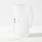 Gold Monogram Elegant Wedding Mattglas Bierglas (VorderseiteRechts)