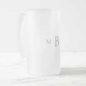 Gold Monogram Elegant Wedding Mattglas Bierglas (Vorderseite Links)