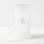 Gold Monogram Elegant Wedding Mattglas Bierglas (Mittel)