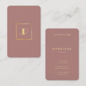 Gold Monogram Elegantes Berufliches Modern Templat Visitenkarte (Vorne/Hinten)