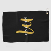 Gold Monogram erste elegante moderne Vorlage Best Golfhandtuch (Horizontal)