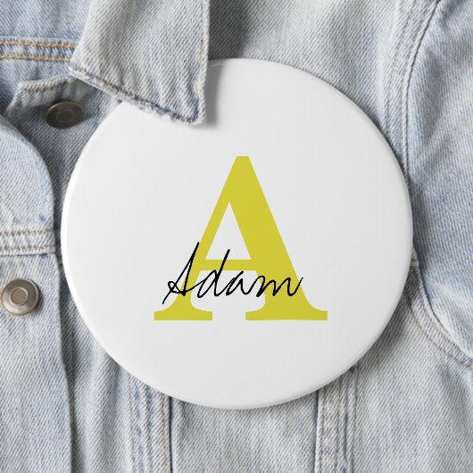 Gold Monogram Ersteinziger Individuelle Name-Gesch Button (Beispiel)