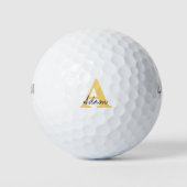 Gold Monogram Erstmalige Individuelle Name-Geschen Golfball (Vorderseite)