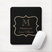Gold Monogram Erstname Black Gold Beruflich Mousepad (Mit Mouse)