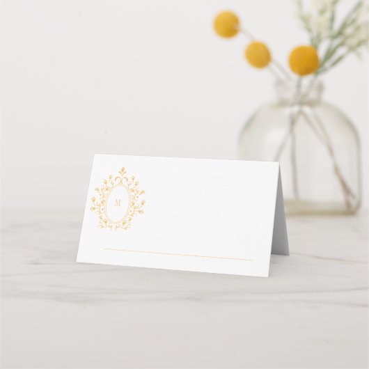 Gold Monogram Event Card Platzkarte (Rückseite)