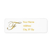 Gold Monogram F Address Labels (Vorne)