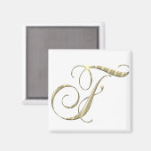 Gold Monogram F Initial Magnet (Vorderseite/Rückseite)