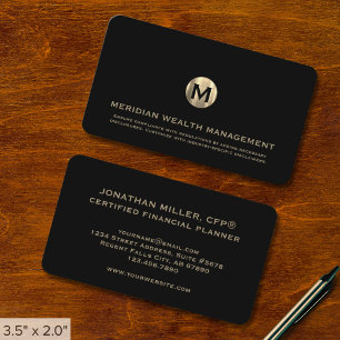Gold Monogram Financial Planner Business Card Visitenkarte