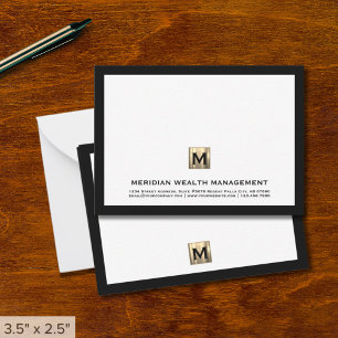Gold Monogram Financial Planner Note Card Mitteilungskarte