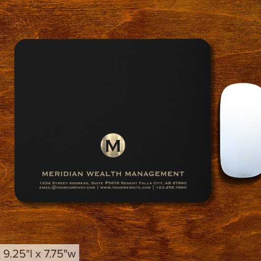 Gold Monogram Finanzplaner Mouse Pad Mousepad