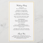 Gold Monogram Formal Budget Wedding Programm Flyer (Hinten)