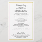 Gold Monogram Formal Budget Wedding Programm Flyer (Hinten)
