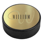 Gold Monogram Formal Luxus Eishockey Puck (3/4)