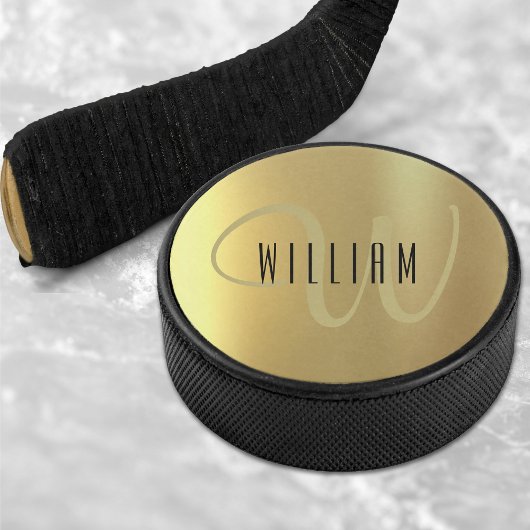 Gold Monogram Formal Luxus Eishockey Puck