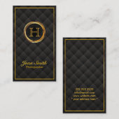 Gold Monogram Fotograf Business Card Visitenkarte (Vorne/Hinten)