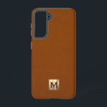 Gold Monogram für Sable Luxury Samsung Galaxy Hülle<br><div class="desc">Das mit Monogramm Handy-Gehäuse aus gebürstetem Metallic mit Monogramm-Emblem aus gebürstetem Gold im klassischen Wildleder-Look zeichnet sich durch ein modernes Design aus.</div>