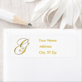 Gold Monogram G Address Labels (Insitu)