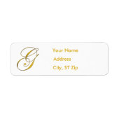 Gold Monogram G Address Labels (Vorne)