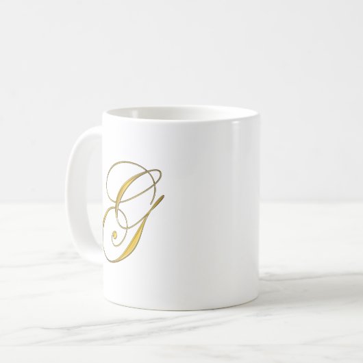 Gold Monogram G Kaffeetasse (Vorderseite Links)