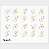 Gold Monogram G Umschlag Aufkleber Sticker (Blatt)