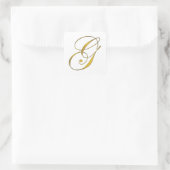 Gold Monogram G Umschlag Aufkleber Sticker (Tasche)