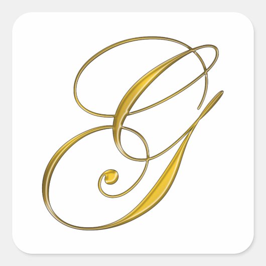 Gold Monogram G Umschlag Aufkleber Sticker (Vorderseite)
