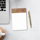 Gold Monogram Genuine Leather Look Elegant Post-it Klebezettel
