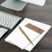 Gold Monogram Genuine Leather Look Elegant Post-it Klebezettel