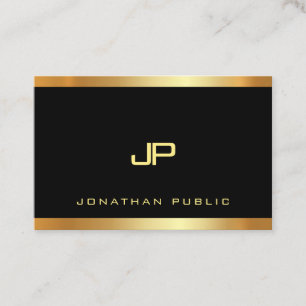 Gold Monogram Glamour Schlicht Modern Luxe Perfekt Visitenkarte