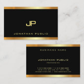 Gold Monogram Glamour Schlicht Moderne Luxus Perfe Visitenkarte (Vorne/Hinten)