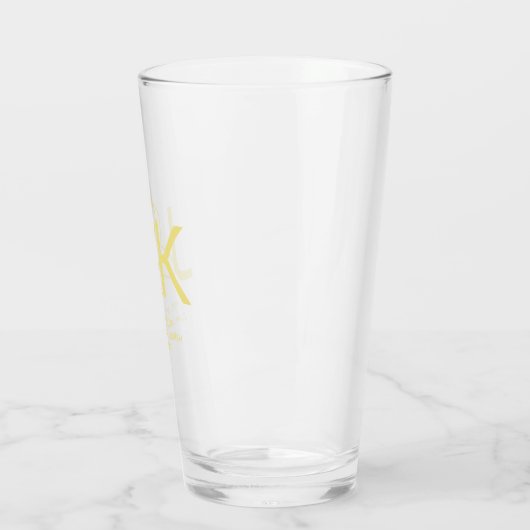 Gold Monogram Glass Cup Glas (Links)