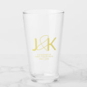 Gold Monogram Glass Cup Glas (Vorderseite)