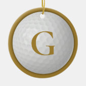 Gold Monogram Golf Ball Keramik Ornament (Vorne)