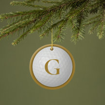 Gold Monogram Golf Ball