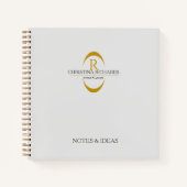 Gold Monogram Gray Modernes Elegantes Business Notizblock (Vorderseite)